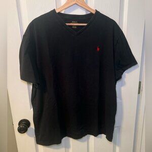 Polo by Ralph Lauren Black V-Neck Men's Shirt Size XL